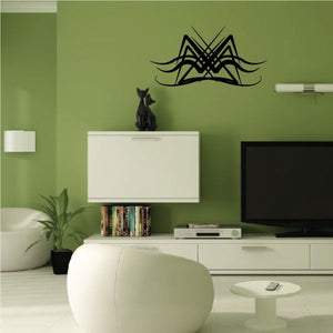 Tribal pinstripe wall decal, black vinyl wall art with abstract tattoo-style design