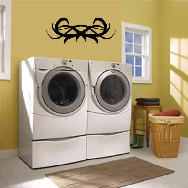 Tribal pinstripe wall decal sticker in black, vinyl