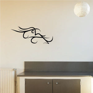 Black tribal animal head wall decal