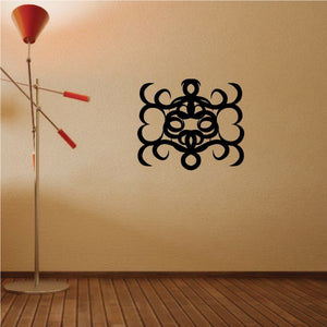 Black tribal pinstripe wall decal vinyl sticker with ornate swirl design