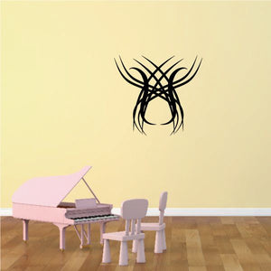 Black tribal pinstripe antler wall decal vinyl emblem