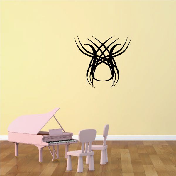 Black tribal pinstripe antler wall decal vinyl emblem