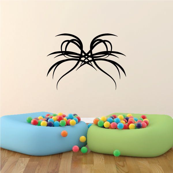 Black tribal wall vinyl decal with pinstripe knot design