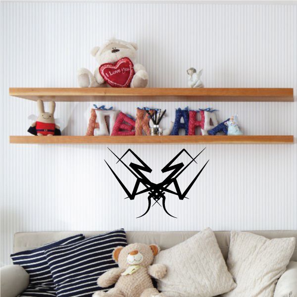 Tribal-style wall decal vinyl, black geometric arrow pattern, wall-ready sticker