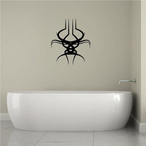 Tribal wall decal with black flame-and-barbed ornament design