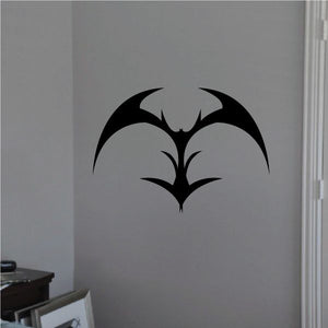 Tribal bat-style wall decal, black pinstripe graphic with symmetrical wings