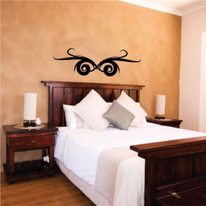 Tribal wall decal with black scrollwork flourish for indoor or car surfaces