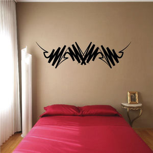 Black tribal pinstripe wall decal vinyl with jagged abstract lines