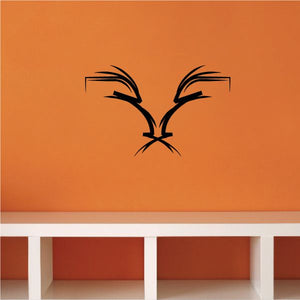 Tribal pinstripe wall decal, black symmetrical wing design