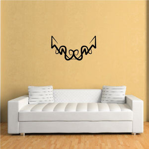 Black tribal pinstripe wall decal with zigzag swirl lines