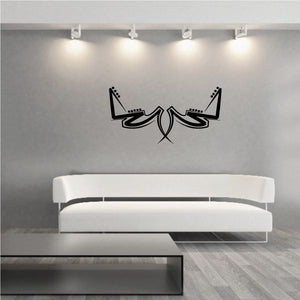 Vinyl wall decal with black tribal pinstripe crown design and dotted accents