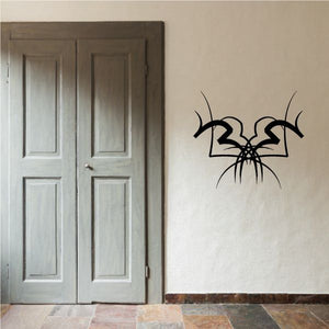 Tribal wall decal with black pinstripe-style graphic