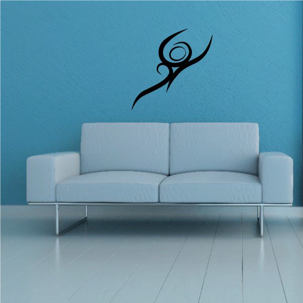 Tribal wall decal vinyl sticker with black tribal swirl design