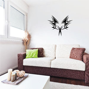 Tribal starburst wall decal, black outline vinyl
