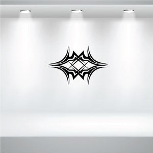 Tribal pinstripe wall decal with black geometric star pattern