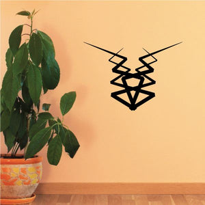 Tribal pinstripe wall decal, black geometric tribal design