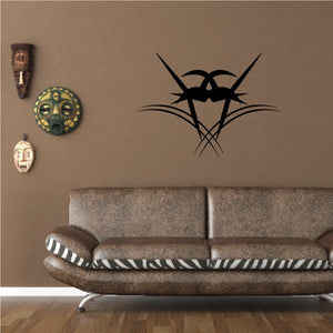 Tribal pinstripe wall decal, black tribal symbol vinyl sticker