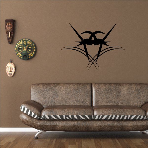 Tribal pinstripe wall decal, black tribal symbol vinyl sticker