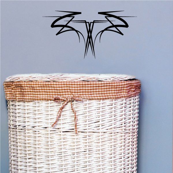 Tribal wall decal vinyl, black symmetrical pinstripe design