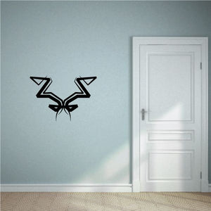 Black tribal wall decal with symmetrical arrow and pinstripe pattern