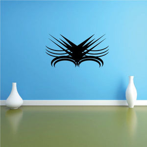 Tribal wall decal with black winged pinstripe emblem graphic