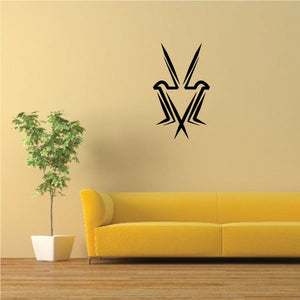 Black tribal pinstripe wall decal star shape