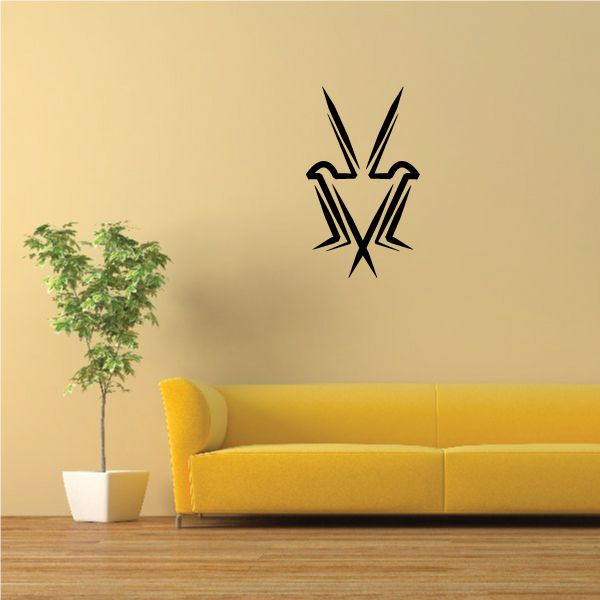 Black tribal pinstripe wall decal star shape