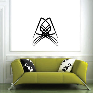 Black tribal pinstripe wall decal with geometric emblem
