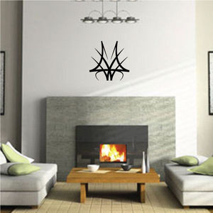 Tribal pinstripe wall decal with black abstract line design