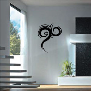 Tribal wall decal vinyl sticker, black swirl ornament