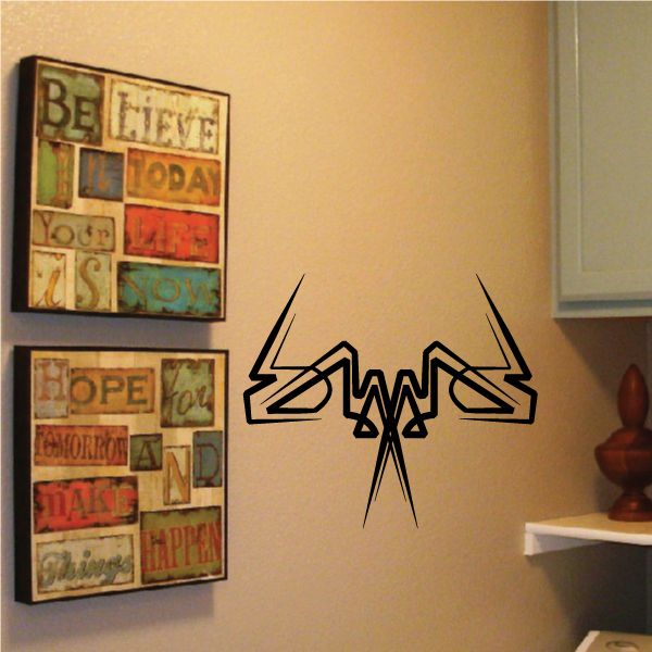 Tribal wall decal, black vinyl tribal starburst design
