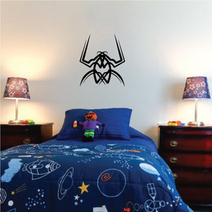 Black tribal pinstripe wall decal featuring an angular face emblem