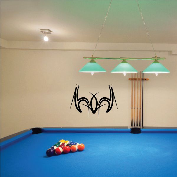 Tribal black wall decal with curved abstract lettering
