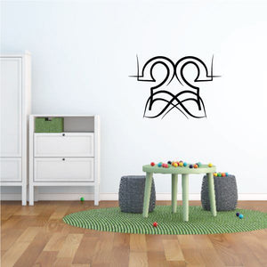 Black tribal pinstripe vinyl wall decal, decorative swirl pattern