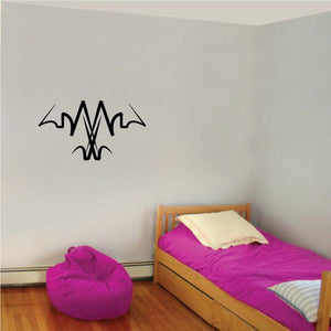 Black tribal pinstripe wall decal with abstract swirl lines