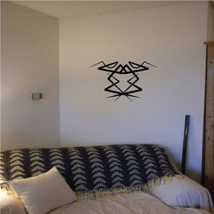 Tribal geometric wall decal, black vinyl pinstripe design