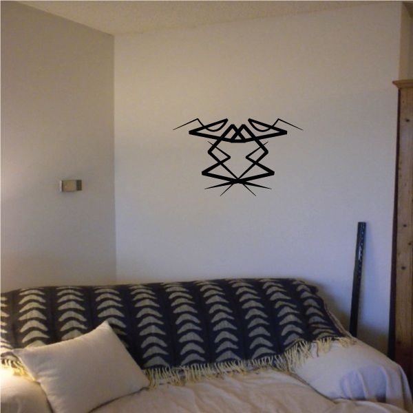 Tribal geometric wall decal, black vinyl pinstripe design