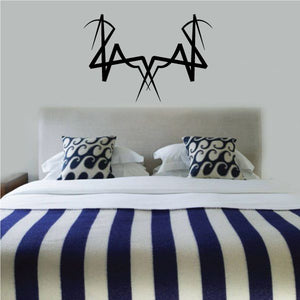 Black tribal X and arrow wall decal with pinstripe lines