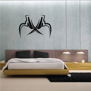 Black tribal wall decal with mirrored v-shaped design, vinyl sticker