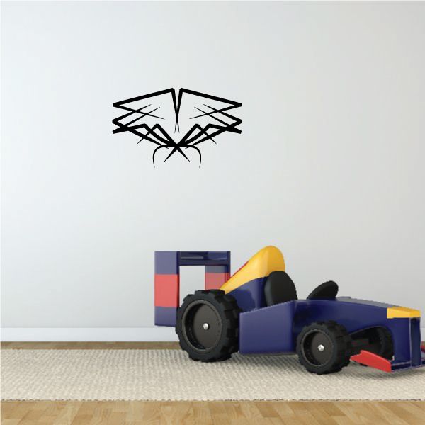 Tribal pinstripe wall decal with black geometric tribal pattern