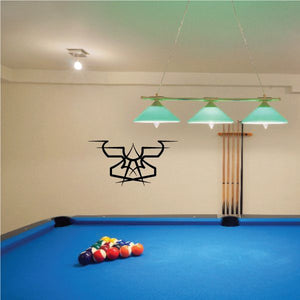 Black tribal wall decal with star-like emblem and pinstripe lines