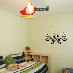 Tribal wall decal, black stylized emblem