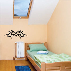 Tribal pinstripe wall decal with black tribal knot design