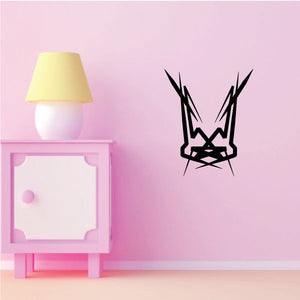 Black tribal pinstripe wall decal with crossed lines and webbed starburst shape