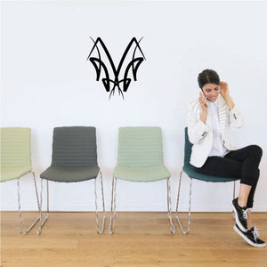 Tribal pinstripe wall decal, black vinyl tribal design