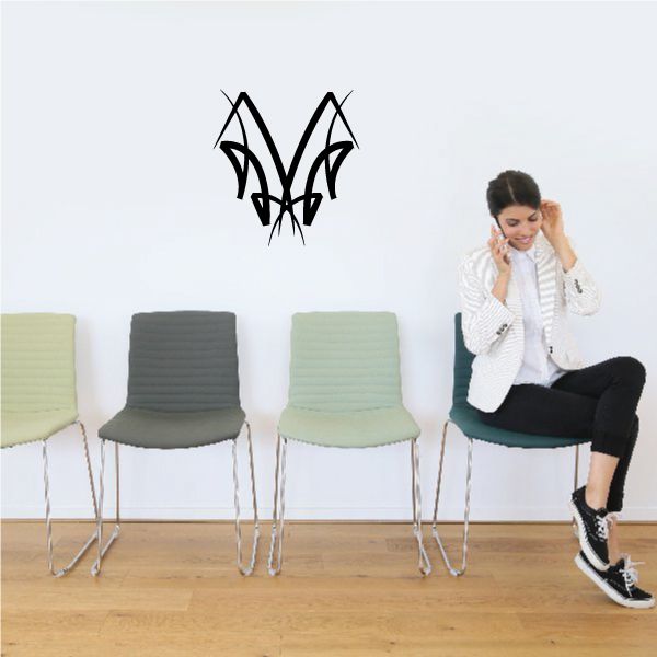 Tribal pinstripe wall decal, black vinyl tribal design