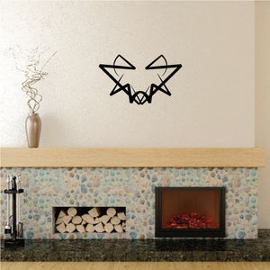 Tribal pinstripe wall decal, black interlocking star design