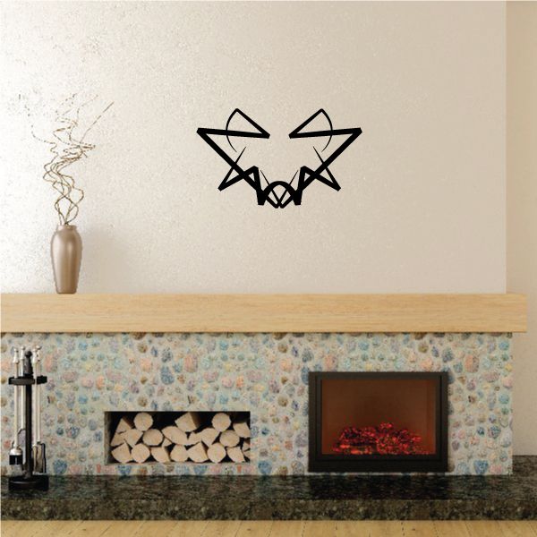 Tribal pinstripe wall decal, black interlocking star design