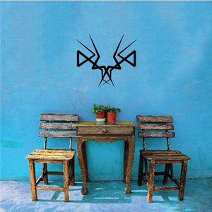Tribal wall decal vinyl sticker, black geometric emblem with arrow shapes