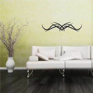 Black tribal pinstripe wall decal with sweeping lines for smooth vinyl application